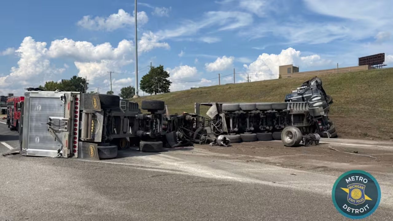 I-75 Reopens after Gravel Hauler Rollover Crash in Wayne County