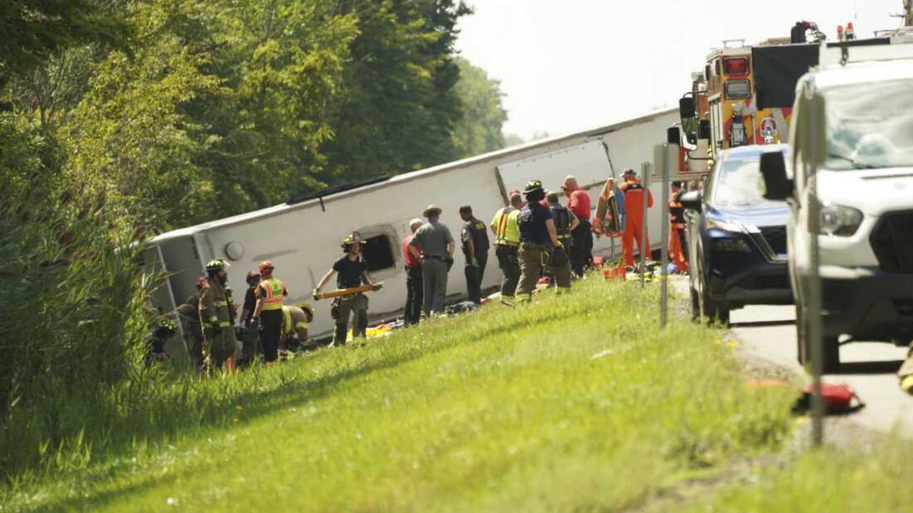 Tour Bus Rollover on New York State Thruway Kills 5, Dozens Injured, Authorities Say