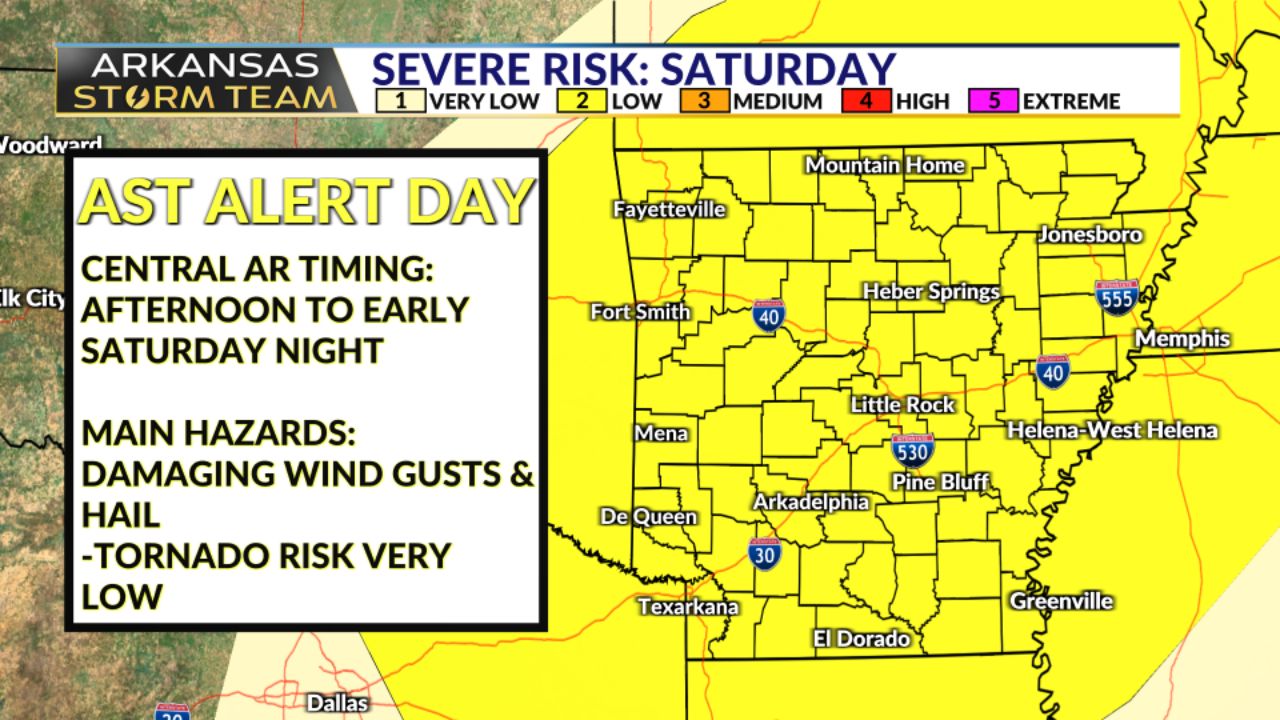 Arkansas Storm Team Issues Alert for Possible Saturday Afternoon Storms; Residents Advised to Stay Alert