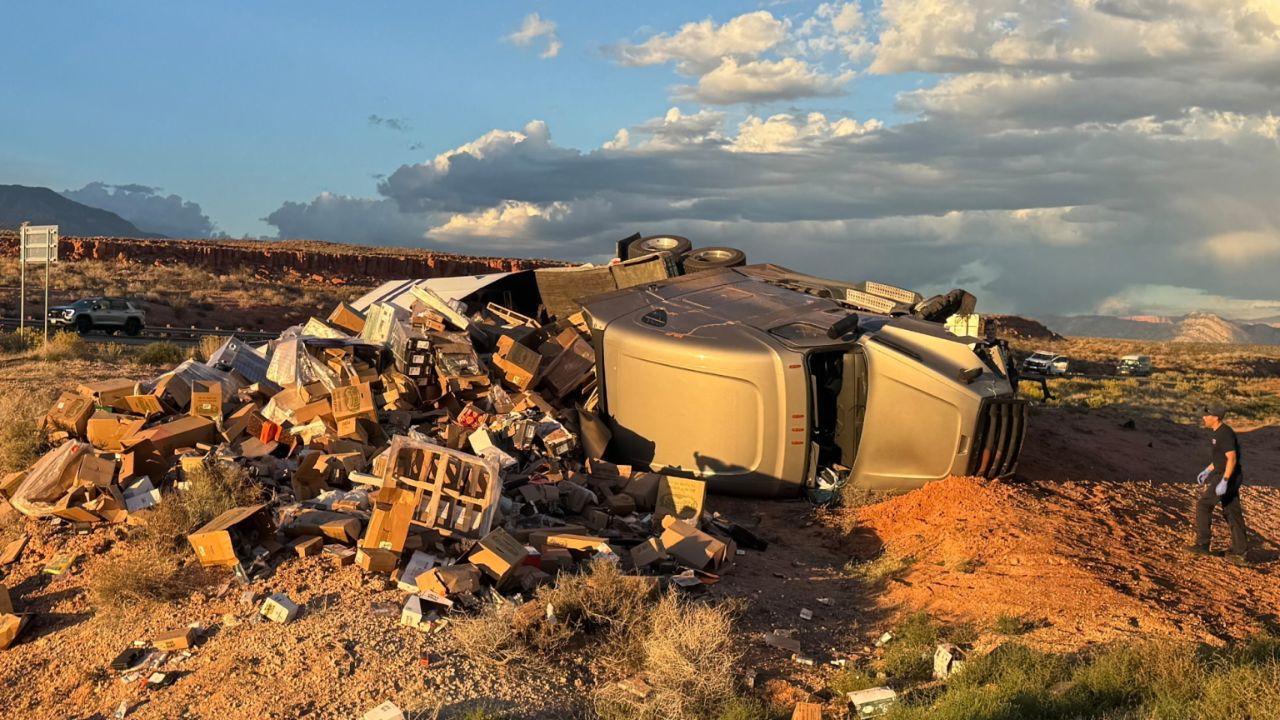 Firearms Cargo Scattered after Semi Rolls on I-15 in Washington County