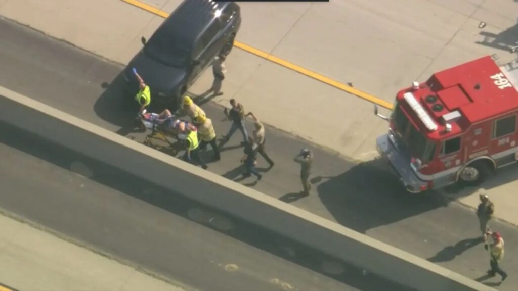 High-Speed Motorcycle Chase Ends in Violent Crash on Los Angeles Freeway; Suspect Shot Officer to Death during Confrontation (1)