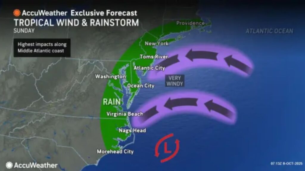 NJ Braces for 60 MPH Winds, Heavy Rain, Coastal Flooding as Tropical-Style Storm Threat Grows (1)