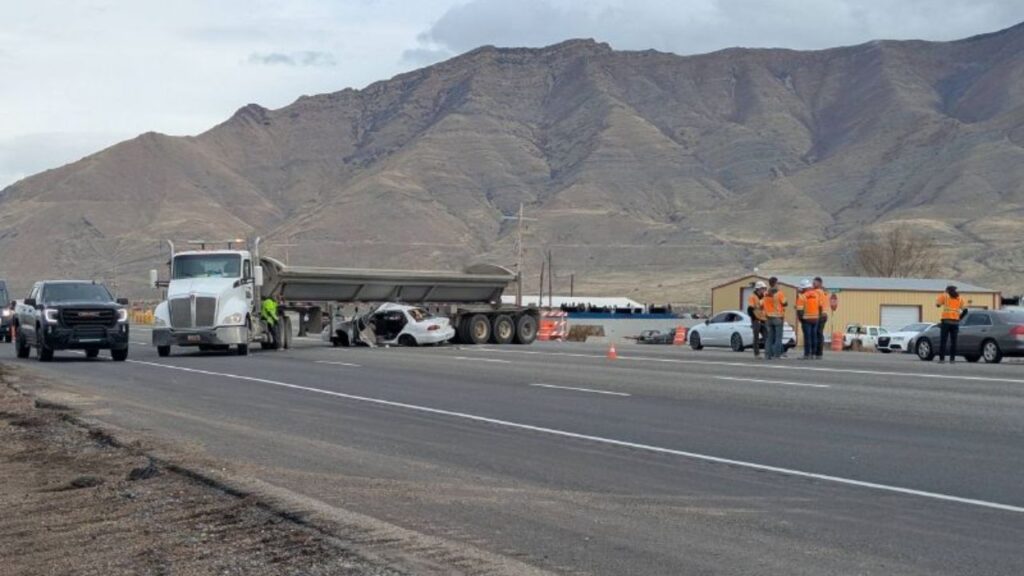 Car Becomes Wedged Under Semitruck in Lake Point; Two Injured and Rushed to Hospital