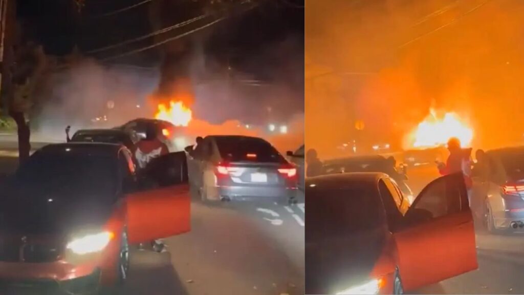 Queens Chaos Violent Car Meet Turns into Mob Attack and Car Fire in Malba Neighborhood; Residents Distraught (1)