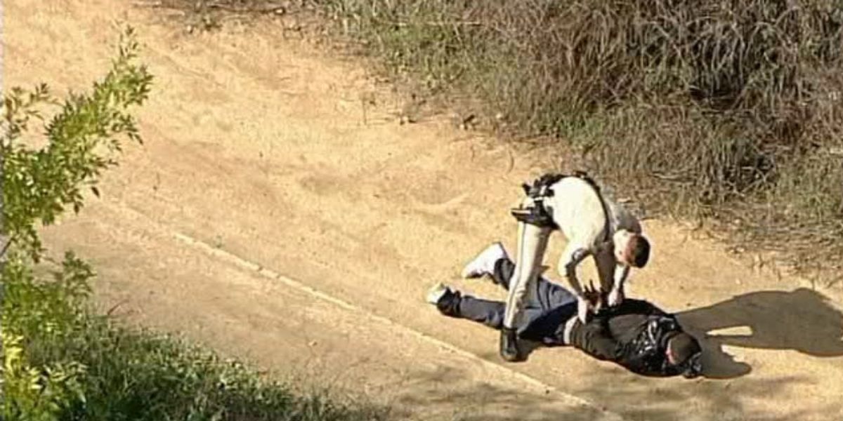 Two Arrested after High-Speed Thanksgiving CHP Chase through Encino, Car Ditch near Sepulveda Basin