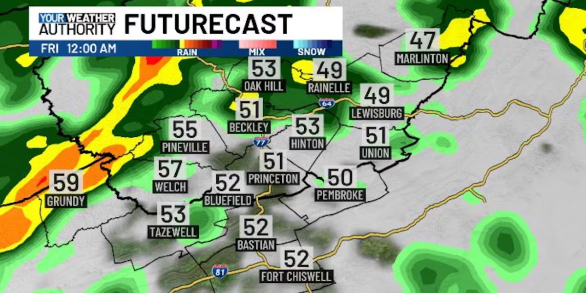 Bluefield Residents Brace for Rain, Snow, and Wind as Cold Front Arrives