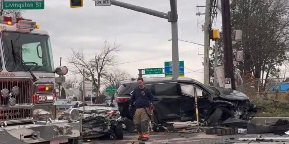 Car Erupts in Flames after Crash on Randolph Road, One Person Rescued from Trapped Vehicle