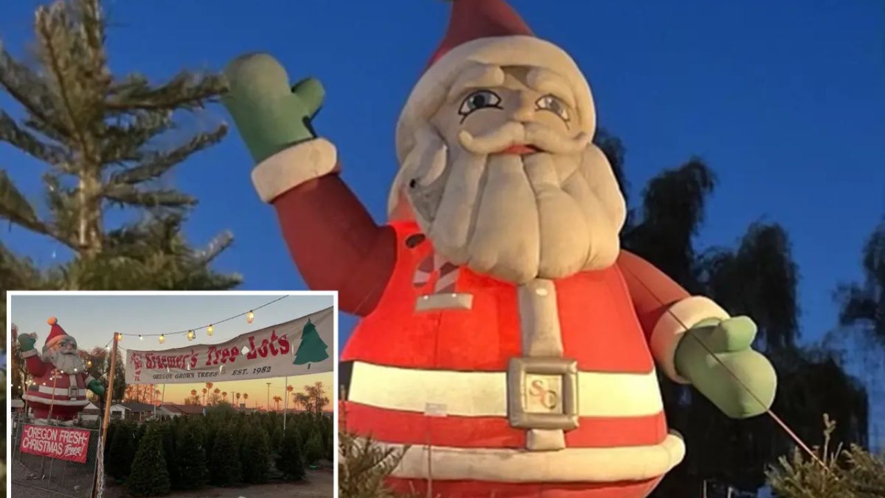 Grinchy Thieves Steal 40-Foot Inflatable Santa From Beloved Phoenix Tree Lot
