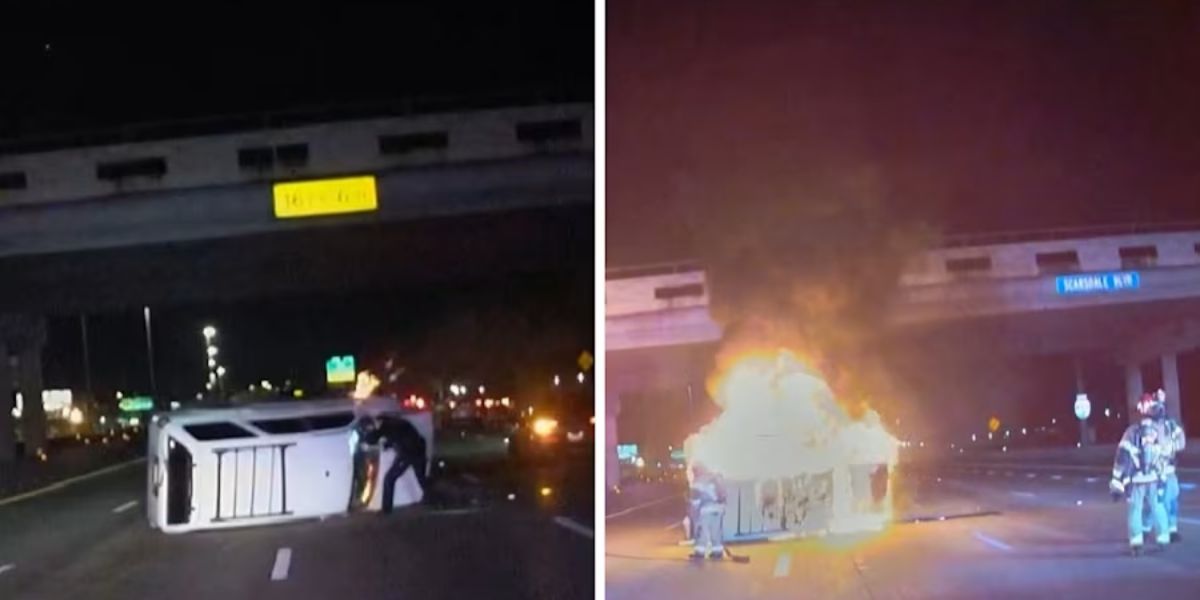 Harris County Deputy Hailed as Hero after Saving Woman Trapped in Burning Car on I-45