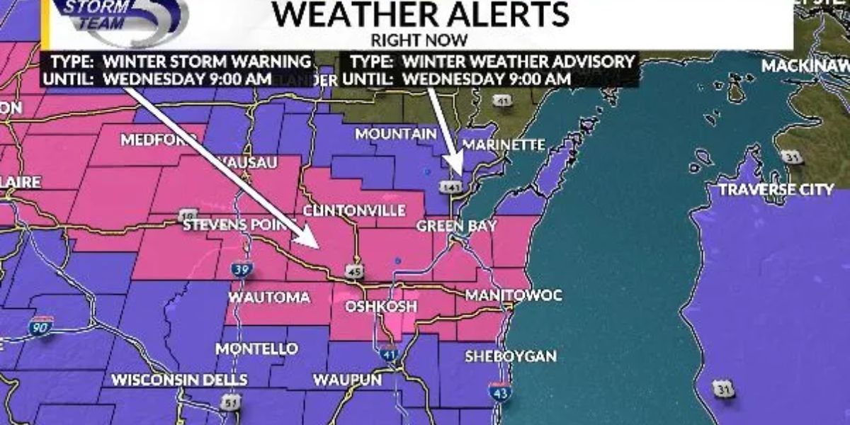 Heaviest Snowfall to Hit Overnight as Strong Winds and Hazardous Travel Target Northeast Wisconsin