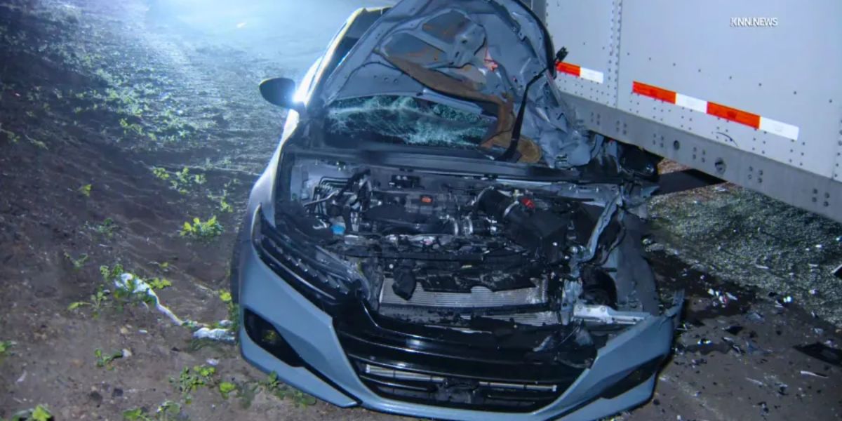 Passenger Car Lodged Under Semi-Truck in Early-Morning Freeway Crash in Glendora