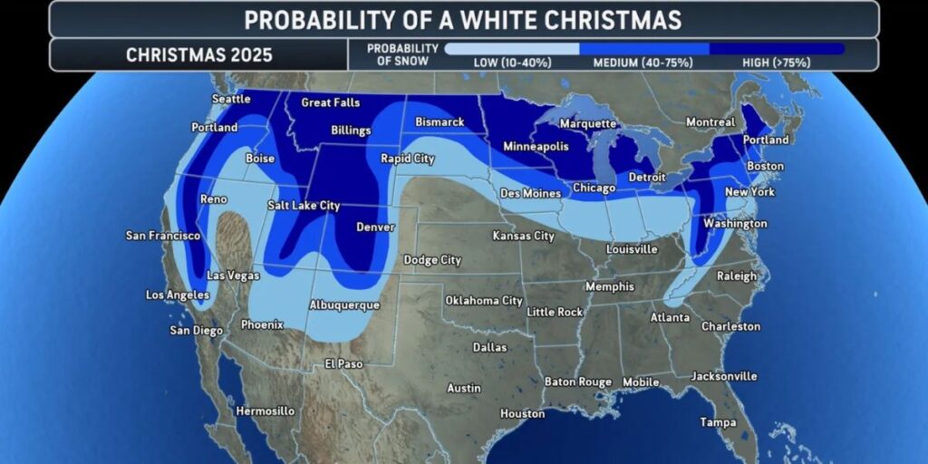 White Christmas Alert AccuWeather Highlights Likely Snow States This Holiday (1)